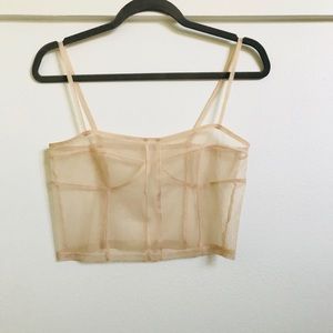 ZARA NUDE MESH BRALETTE
